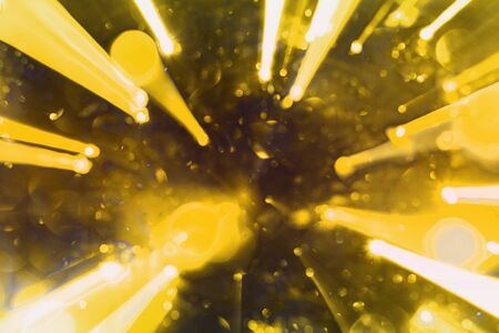 wonderful yellow bright moving club rays texture - abstract photo backgroundの写真素材