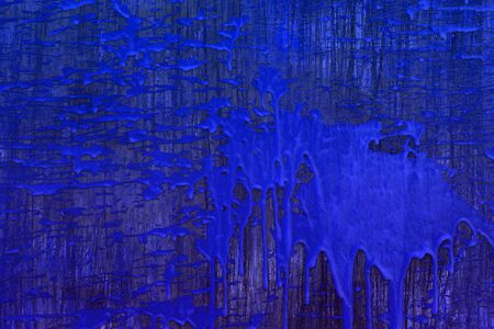 fantastic blue aged panel with paint spots texture - abstract photo backgroundの写真素材