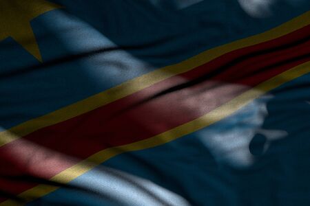 wonderful any feast flag 3d illustration - illustration of dark Democratic Republic of Congo flag...