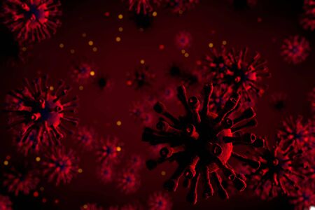Medical 3D illustration of coronavirus or sars-cov-2, pandemia concept