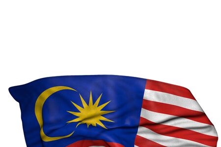beautiful independence day flag 3d illustration
 - Malaysia flag with big folds lying flat in the bottom isolated on whiteの写真素材