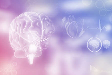 Medical 3D illustration - human brain, brain surgery study concept - detailed modern texture or...