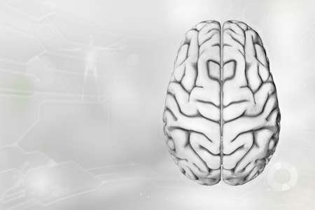 Medical 3D illustration - human brain, neurosurgery development concept - very detailed electronic...