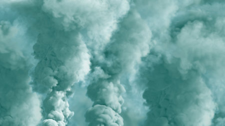 bright background of dense smoke, smog concept - abstract 3D renderingの写真素材