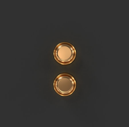aged orange gold or copper brassy alphabet - colon isolated on gray, 3D illustration of symbols