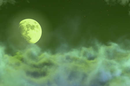 Abstract background creative illustration of gothic haze with moon concept you can use for decorating purposesの写真素材