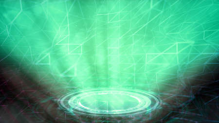 Neon science teleport background, cg abstract 3D rendering