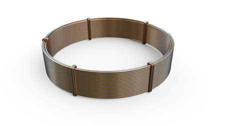 copper wire spool, isolated industrial 3D illustration