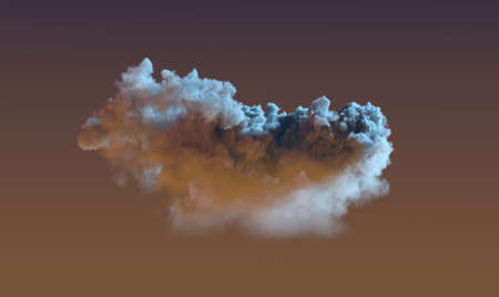 one large night cumulus, nature 3D renderingの写真素材