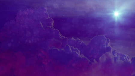 dreamy night clouds and star backdrop - digital abstract 3D illustration