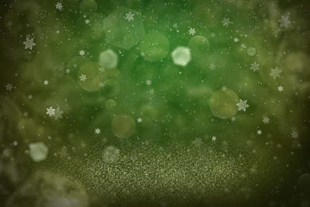 wonderful brilliant abstract background glitter lights and falling snow flakes fly defocused bokeh - festival mockup texture with blank space for your contentの写真素材