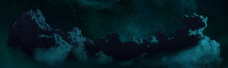 panorama of cumulus at night, digital nature 3D renderingの写真素材