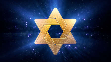 beautiful magen david background, object 3D illustration