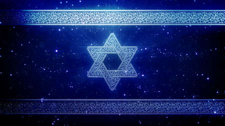 nice Israel flag with star of david, cgi abstract 3D illustrationの写真素材