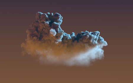 lone large night cloud - cg nature 3D renderingの写真素材