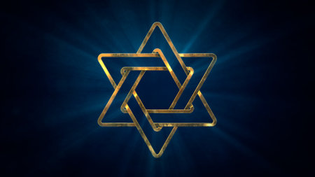 pretty shield of david background - digital object 3D illustration