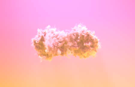 single nice large cumulus cloud at sundown. cg nature 3D illustration
