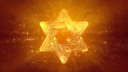 beautiful star of david background. cg object 3D illustration