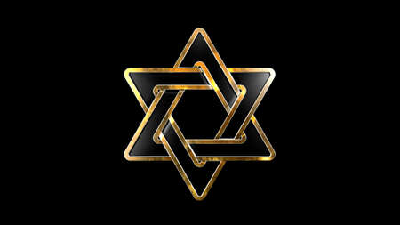 nice golden star of david isolated. cgi object 3D illustration