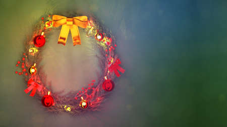 beautified new year circlet and empty place for your content, cgi abstract 3D renderingの写真素材
