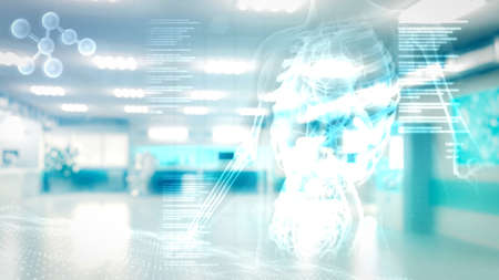 lungs and heart hi-tech medical healing, abstract 3D renderingの写真素材