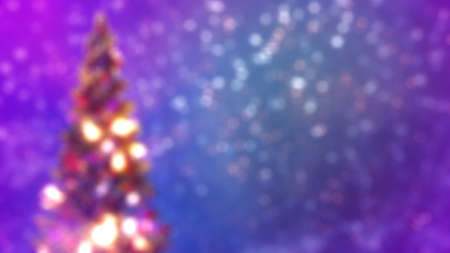 soft focus decorated xmas pine tree colorful backdrop. abstract 3D renderingの写真素材