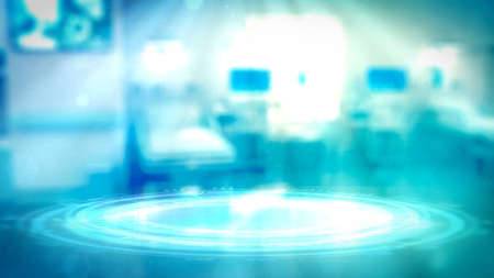 pretty overexposed defocused sunny clinic room - cg abstract 3D illustrationの写真素材