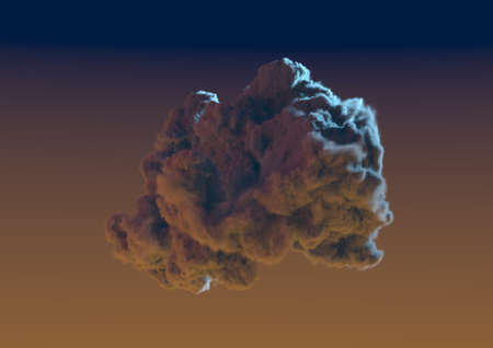 lone beautiful big cumulus at sunrise - nature 3D illustrationの写真素材