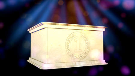 stone winners pedestal with festival background - object 3D renderingの写真素材