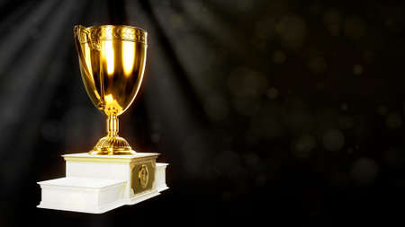 prize bowl on bokeh backdrop with free place - abstract 3D illustrationの写真素材