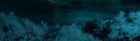 cute panoramic cumulus clouds at night background. nature 3D renderingの写真素材
