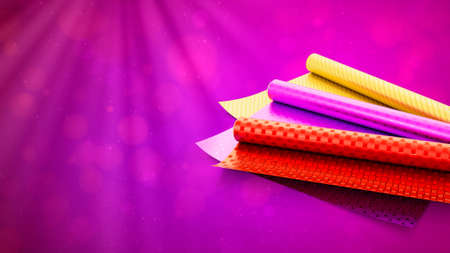 beautiful present wrapping on vivid backdrop - abstract 3D illustrationの写真素材