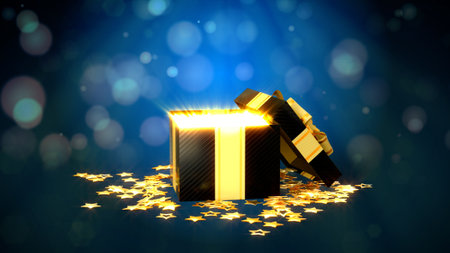gift for black friday sale on soft focus bg - object 3D illustration