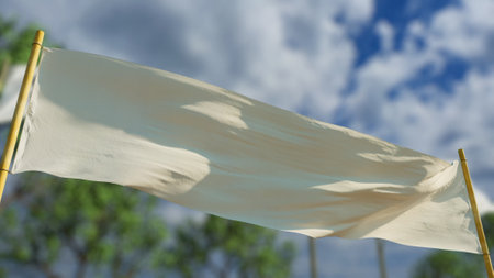 transparency banner with empty place on woods background - object 3D illustrationの写真素材