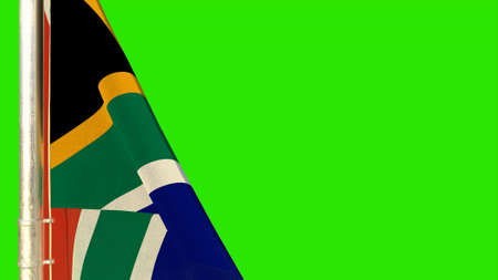 South Africa flag for veterans day on green screen, isolated - object 3D illustrationの写真素材