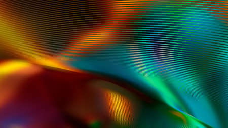 Colorful rainbow metal curves - hi-tech digital bg - abstract 3D illustrationの写真素材