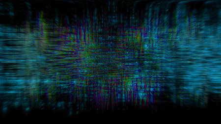 grunge cybernetical noise distortion creative dark backdrop - abstract 3D illustrationの写真素材