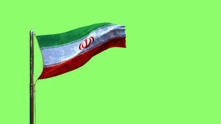 waving flag of Iran for national holiday on chroma key screen, isolated - object 3D renderingの写真素材