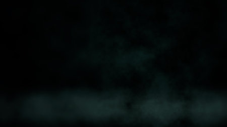 dark blue - green scene bg with smoke - abstract 3D renderingの写真素材