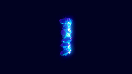magic diamonds or crystals - letter I, creative font, isolated - object 3D renderingの写真素材