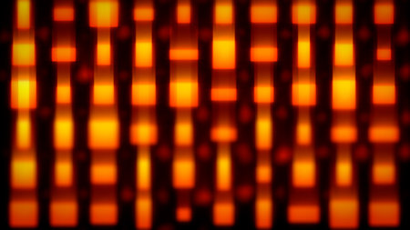 Red and orange blocks - geometrical randomize concept - abstract 3D renderingの写真素材