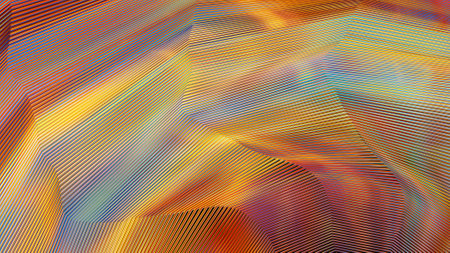 Colorful rainbow metal shapes - hi-tech digital backdrop - abstract 3D rendering