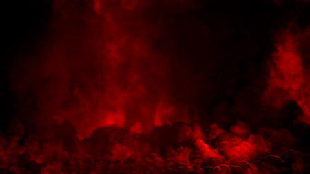 Side red smoke or clouds screen frame, isolated - abstract 3D illustrationの写真素材