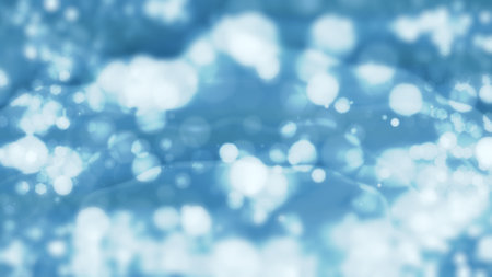 light blue silver scintillant soft forms with bokeh backdrop - abstract 3D rendering