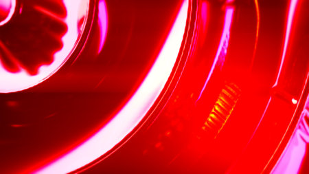 nice red helix spiral shape fabric bg - abstract 3D illustrationの写真素材