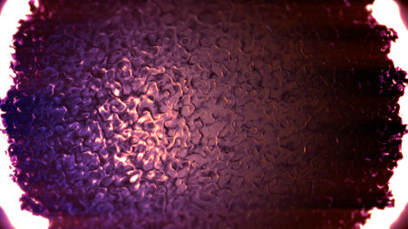 bright purple - yellow ingrained contour shapes - abstract 3D illustrationの写真素材