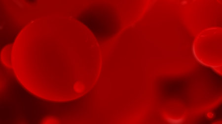 lava lamp red dense soft fluid bokeh bg - abstract 3D rendering
