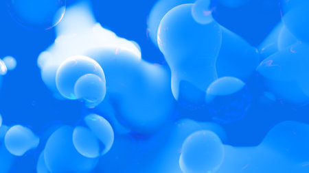 light blue slight morphed elements bg - abstract 3D renderingの写真素材
