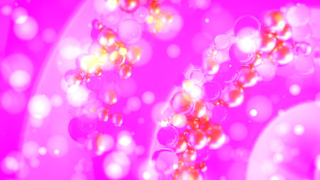 rose reflecting spiral surface with gold and glassy balls - abstract 3D rendering