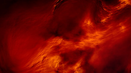 burning red and orange constitutional lines relief - abstract 3D illustration